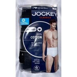 New Jockey Classics Full Rise Briefs 3 Pack Size 34 Stay Cool Technology Cotton